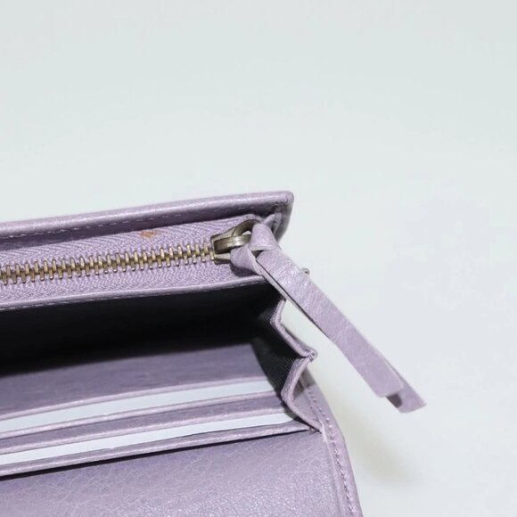 BALENCIAGA Classic Continental Zip Wallet Leather Purple - Picture 12 of 15